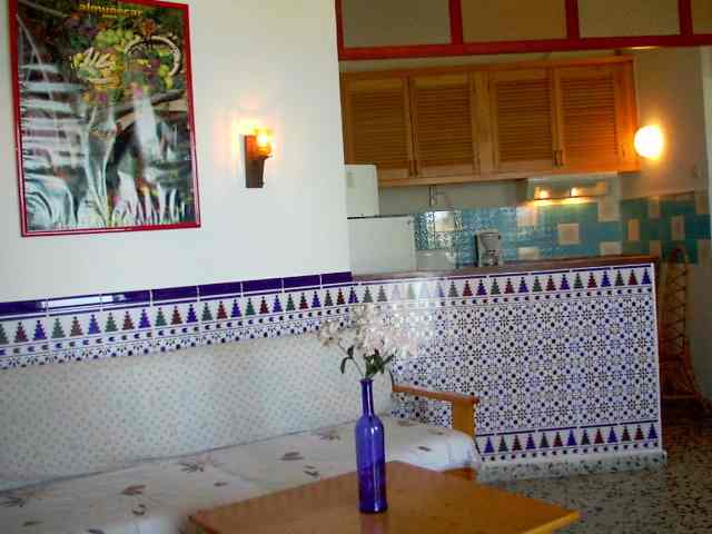 Das Wohnzimmer mit offner Kche