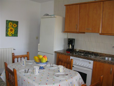 the open  kitchen in the holiday house is full equipped