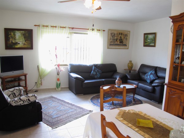 Wohnzimmer mit Ledercouch