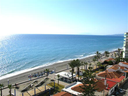 Blick vom Appartement auf die Strandpromenade